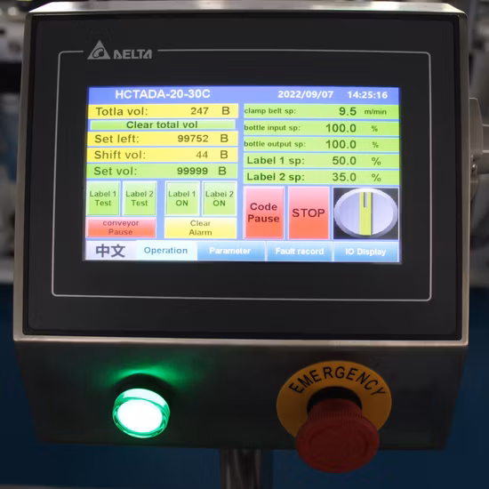 Etichettatrice per etichette adesive con etichettatrice lato superiore per bottiglie rotonde piatte completamente automatiche